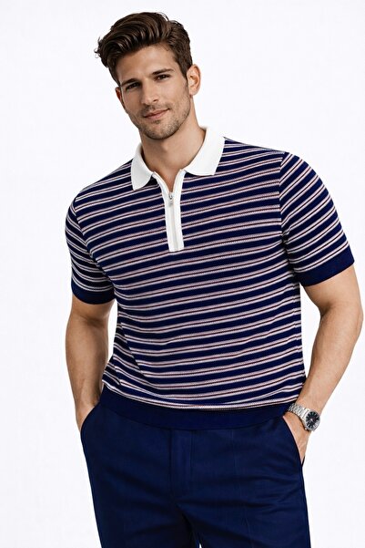 LUPERCUS Tricou bărbătesc cu guler polo, pulover tricotat, cu jumătate de fer...