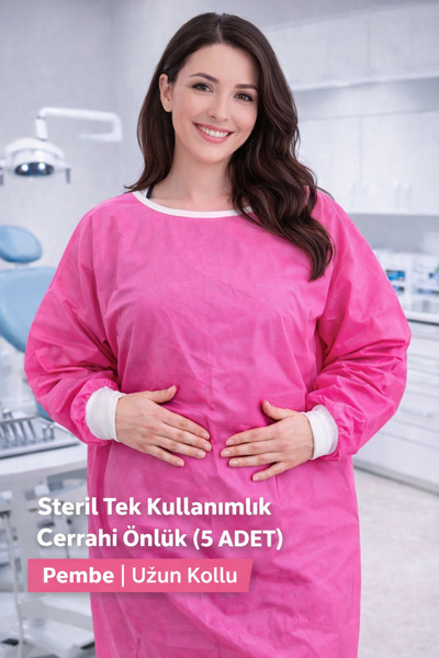 Tom Lena Tek Kullanımlık 5 'li Cerrahi Box Önlük Ultrasonıc Üretim XL