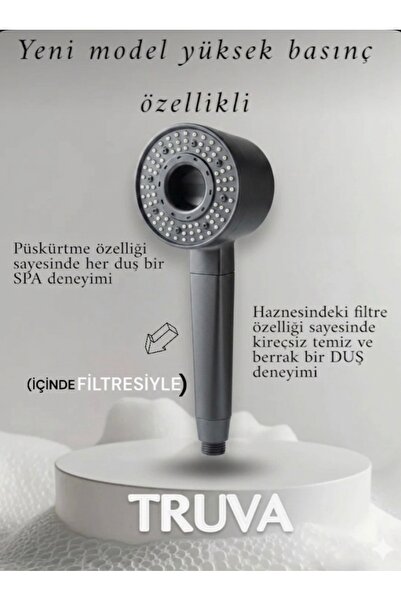 TRUVA Yüksek basınç özellikli 5 fonksiyon akış modlu ultra lüks filtreli su t...