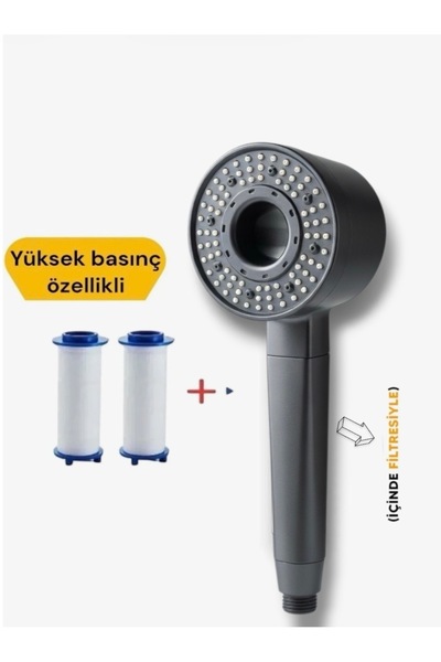TRUVA 2 Adet Yedek Filtreli(KİREÇ ÖNLEYİCİ)su Tasarrufu Sağlayan Özel Duş Baş...
