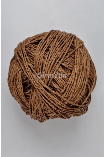 Şirin Yün Sarılmış Kağıt İp 100 Gram Açık Kahve