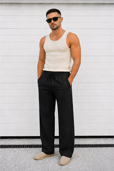 Delpino Φαρδύ λινό παντελόνι με χαλαρή εφαρμογή