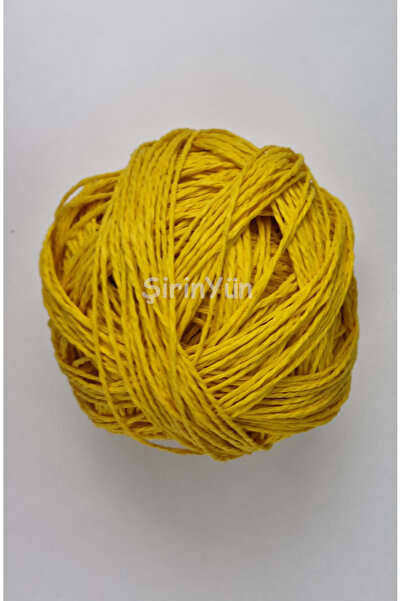 Şirin Yün Sarılmış Kağıt İp 100 Gram Koyu Sarı