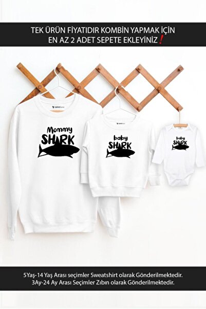 Tshirthane Mama Fiul Fata Mamă Baby Shark (PENTRU A COMBINA PRETUL DE UN ARTI...