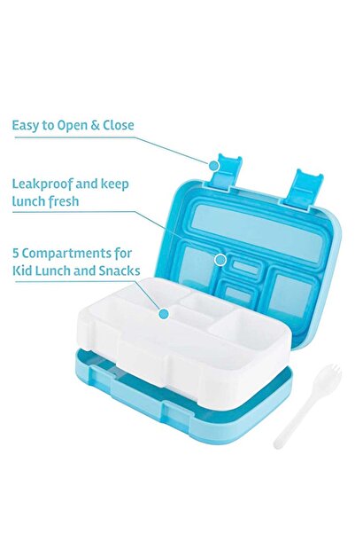 Arabest Kids Lunchbox Bento,5-Compartment,Leak-Proof,Food-Safe,BPA-Free