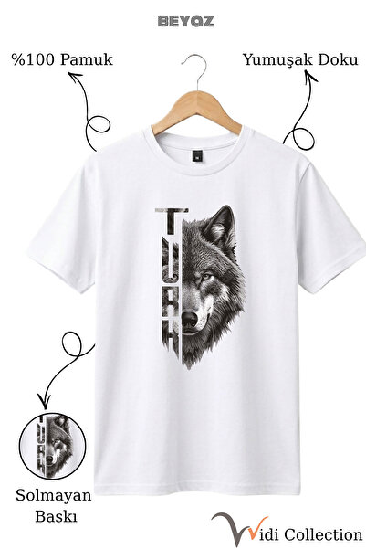 WİDİ Μπλουζάκι από 100% βαμβάκι με σχέδιο ΤΟΥΡΚΙΚΗΣ γραφής με τύπωμα