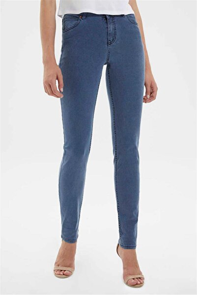 Lee Cooper Дамски дънкови панталони Amy Skinny Midrise Fit Blue Wash 199 INF1...