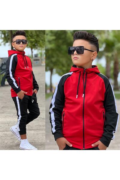 Zaziko Kids Set de trening pentru copii, unisex, cu glugă și detaliu cu dungi...