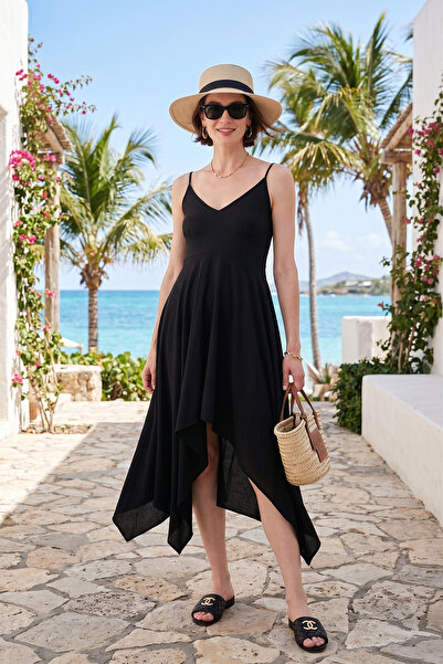 Lela ΦΟΡΕΜΑ ΦΟΡΕΜΑ Ασύμμετρης κοπής με κανονική εφαρμογή μίντι μήκους με λαιμ...