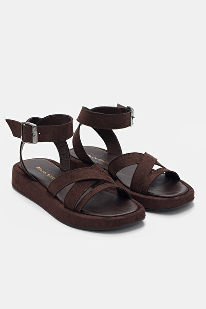 selin shoes Γυναικεία σανδάλια Doren με λεπτομέρεια μονής και μπροστινής χιασ...