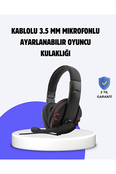 Kanonik Education سماعة رأس للألعاب باللون الأحمر مع ميكروفون وتصميم مريح قاب...