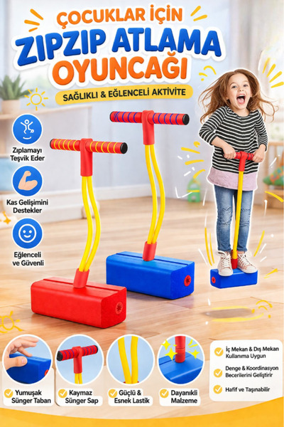 AYGÖREN HOME Çocuklar Için Atlama Zıplama Oyuncağı Boy Uzatıcı Eğitici Fiziks...