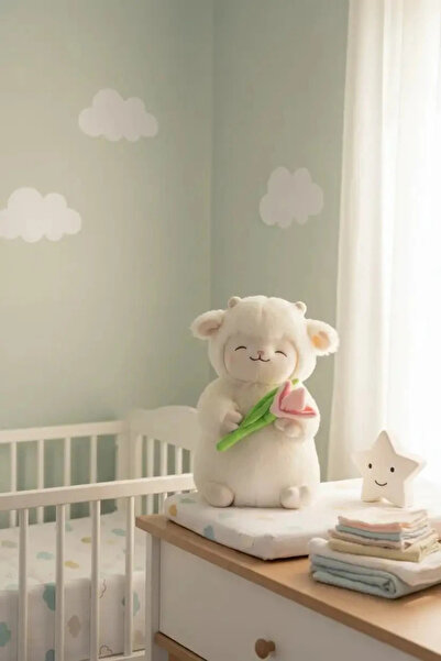 Miniso Lisanslı Kuzu Baa Serisi Beyaz Peluş Oyuncak – Laleli Yumuşak Dokulu D...