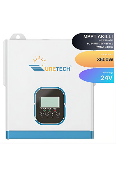 URETECH 3500va 3500watt Tam Sinüs Mppt Akıllı Inverter 24v-220v 3kva 3kw