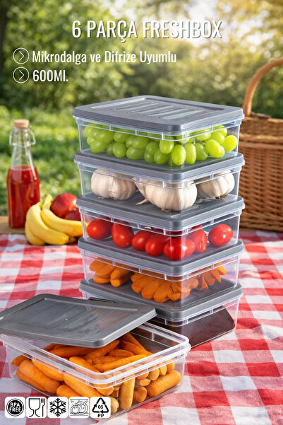 Nandy Home Freshbox Σετ 6 - Κατάλληλο για φούρνο μικροκυμάτων και διάχυση, γκ...