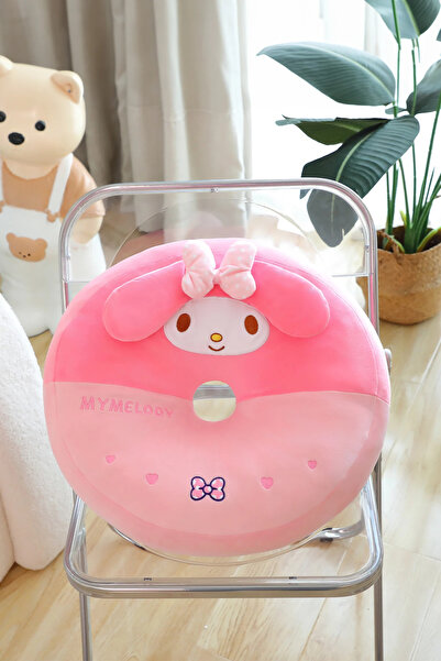 Miniso Sanrio Lisanslı Yuvarlak Peluş Yastık My Melody Dekoratif Yastık 40 cm