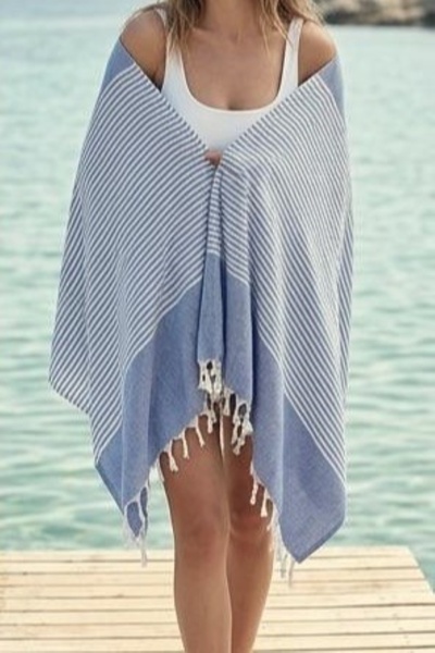 Hevia Home Χουρρέμ Παμούτ Πεστεμάλ |   Φυσική πετσέτα με κρόσσια για παραλία,...