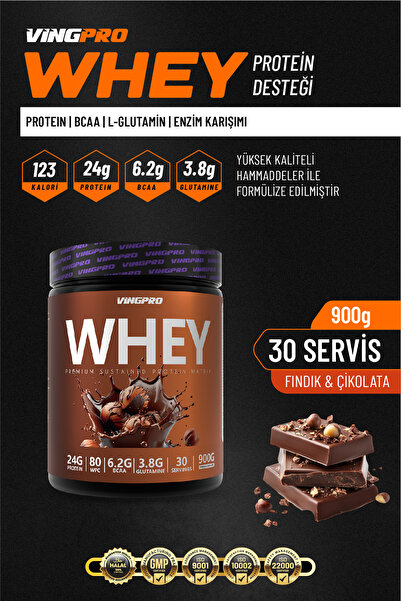vingpro Whey Protein Pro Wpc80 900Gr 30 Servings Nut & Chocolate Flavor