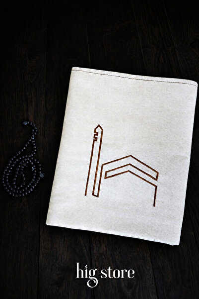 Hig Store Κεντημένο με τη Κάαμπα, 100% φυσικό λινό, με χάντρες προσευχής, δώρ...