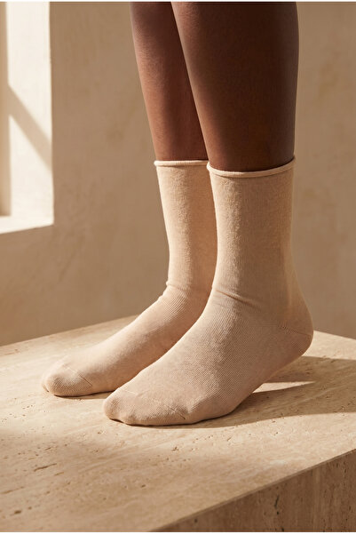 Katia&Bony Γυναικείες κάλτσες Latte Color Elastic Modal Fabric Thin Socket