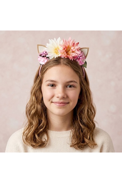 Gift Design Model de coroană de păr cu urechi de crizantemă roz