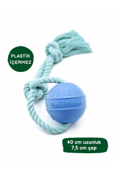 Pet And Planet Silicone Ball Dog Toy with Cotton Rope |   Pull & Horse Fetch Game