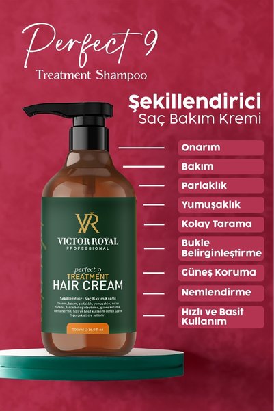 Victor Royal Bukle Belirginleştirici Kıvırcık Ve Dalgalı Saçlar Için Durulanmayan Saç Kremi 500 ml