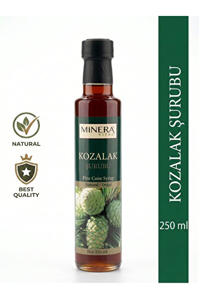 MİNERA VİTAL Kozalak Şurubu 250 ml (Pine Cone Syrup) %100 Doğal Cam Şişe