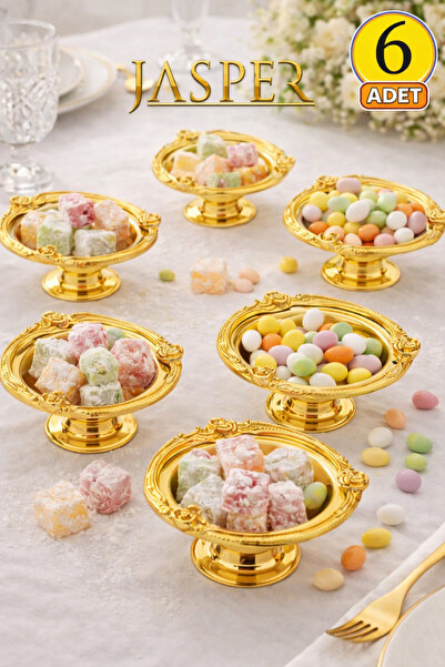JASPER Σετ 6 τεμαχίων Ακρυλικό διακοσμητικά επιχρυσωμένα δοχεία για μακαρόνια...