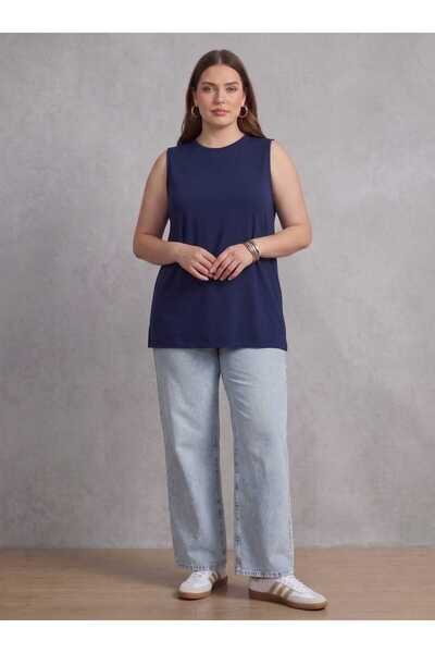 ALİA Αμάνικο εσώρουχο μεγάλου μεγέθους - Μπλε ναυτικό -