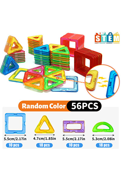 Medium Size 56pcs Magnetic Building Blocks DIY Magnets Toys medium size STEM Toys Construction Toys