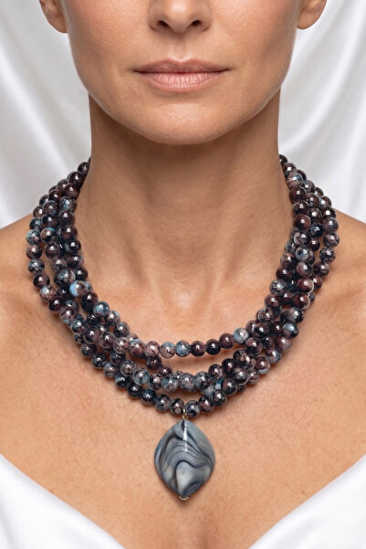 PETEK AKSESUAR MULTIPLE ALACATI BEAD ACRYLIC NECKLACE