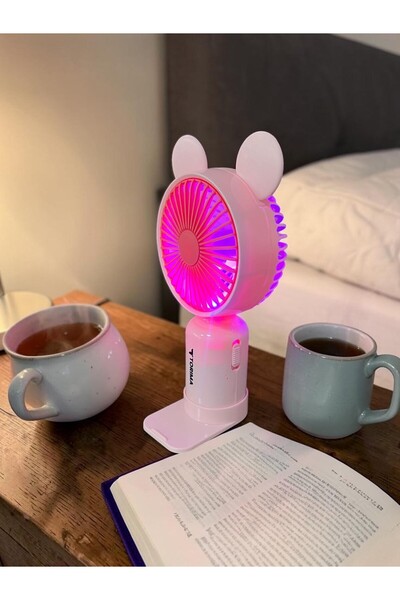 MUS10 LED IŞIKLI ŞARJLI STANDLI MİNİ FAN