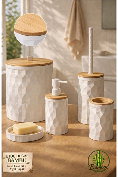 Okyanus Home Σετ μπάνιου White Diamond Real Bamboo