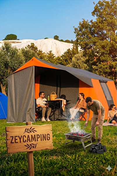 Zey Camping 3 + 1 Mutfaklı Kamp Çadırı orman barınak depo şantiye 8-10 kişilk...