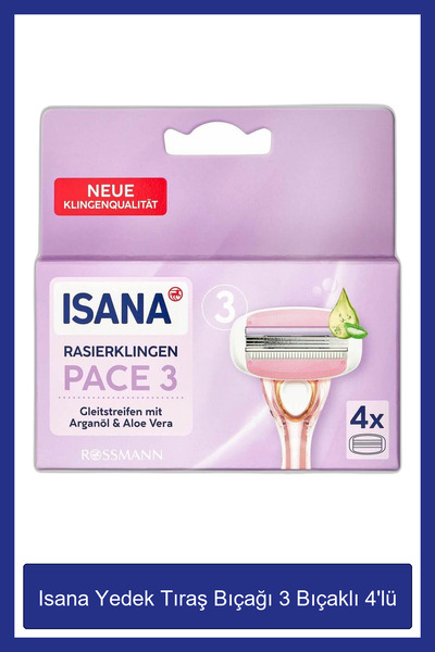 ISANA Ανταλλακτικές λεπίδες ξυραφιού 3 λεπίδες 4 τεμαχίων