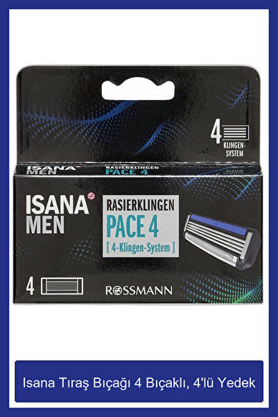 ISANA MEN Tıraş Bıçağı 4 Bıçaklı, 4'lü Yedek