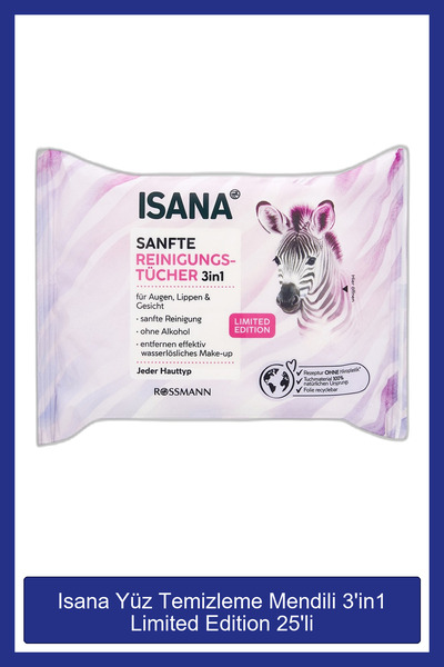 ISANA Yüz Temizleme Mendili 3'in1 Limited Edition 25'li