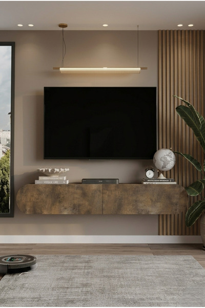 L'occi Concept Donyell 180 cm Oval Kapaklı TV Ünitesi - Modern Duvara Monte T...