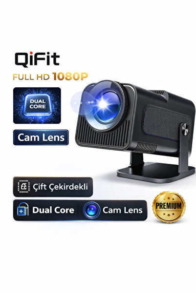 Qifit HY320 MİNİ LED Projektör – 1080P Full HD & 4K Destek, Wi-Fi 6, Bluetoot...