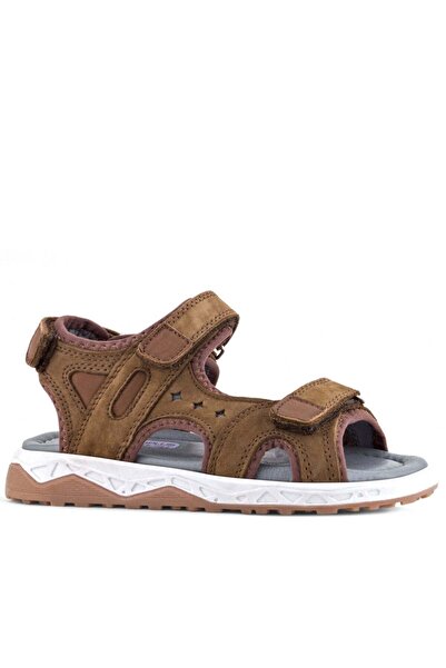 Rakerplus piele naturală Pantofi pentru copii sandale maro maro cu velcro