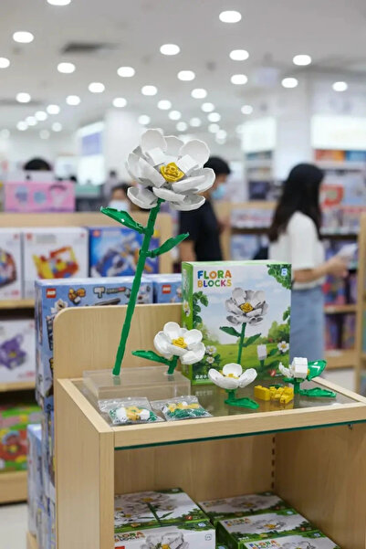Miniso Lisanslı Çiçek Serisi Kamelya İnşa Blokları Seti ABS Dekoratif Çiçek Y...