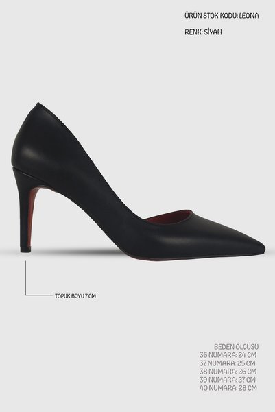 Modezya Leona Black Matte Inner Open Pointed Toe Women's Stiletto