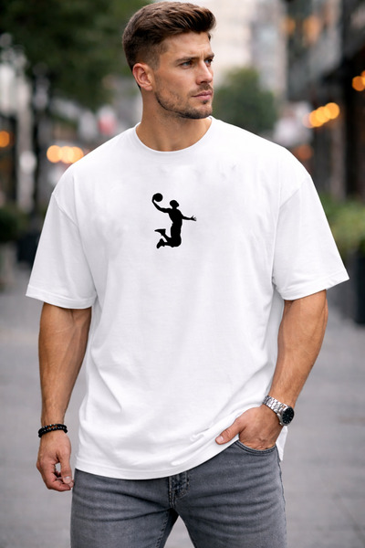 DEEPSENCE Λευκό μπλουζάκι oversize Basket