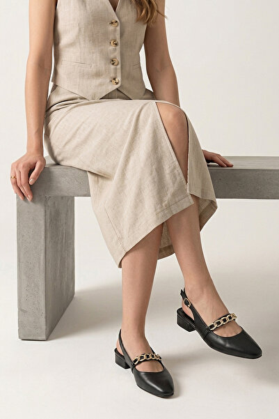 Ziya , Γυναικεία Γνήσιο Δέρμα Παπούτσι με τακούνι 1611030Z2657 Μαύρο