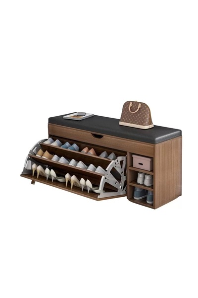 LEIHMANN Dulap pentru pantofi tip bancheta, maro 80 x 34 x 50 cm