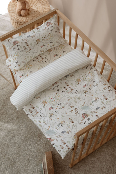 TBA COLLECTION Σετ Παπλωματοθήκης Μονόκλινου - 150x200 εκ. - Χάρτης Αγροικίας