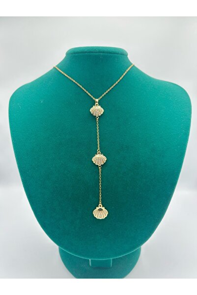 SEHERDEN Long Adjustable Steel Necklace with Sea Shell Detail – Gold & Silver...