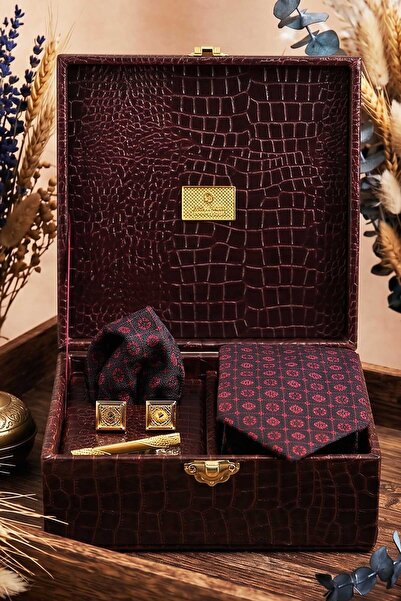 Kravatkolik Κουτί δώρου Claret Red για άντρες - Μανικετόκουμπα γραβάτας Κλιπ ...