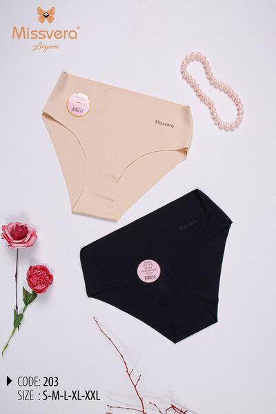 Missvera Yüksek Bel Basic Lazer Kesim Bikini Külot Renk Siyah 5'lı Paket